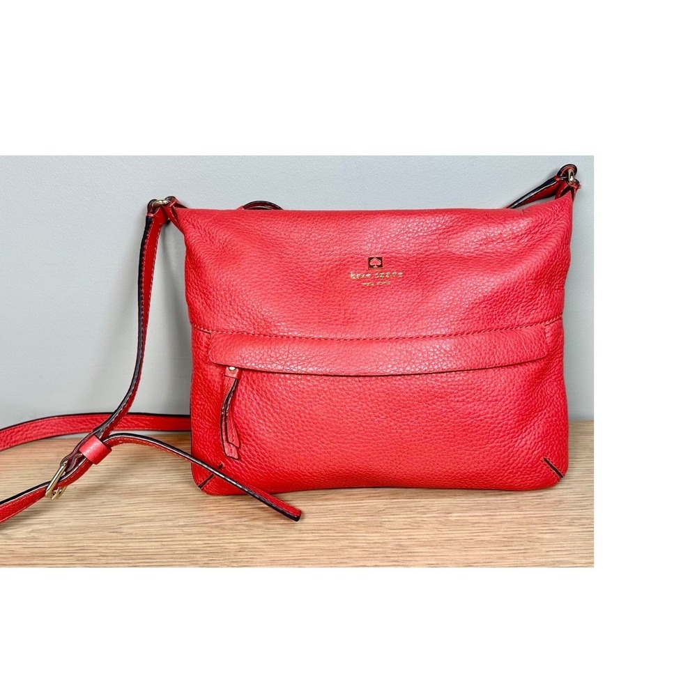 Kate Spade Grant Park Starla Crossbody Bag Geranium Red Leather WKRU1634 EUC